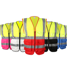 Luminous Yellow n Orange Workplace Reflective Safety Vest with Multiple Pockets reflective work vest